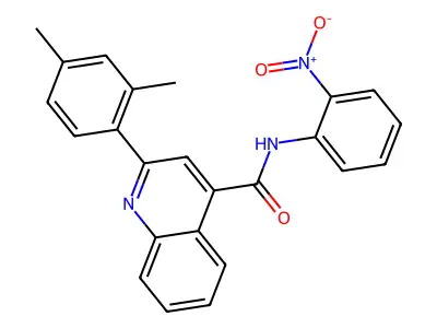 2-(2,4-dimethylphenyl)-N-(2-nitrophenyl)quinoline-4-carboxamide structure