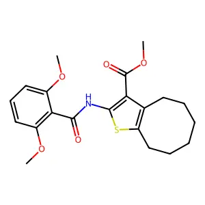 methyl 2-[(2,6-dimethoxybenzoyl)amino]-4,5,6,7,8,9-hexahydrocycloocta[b]thiophene-3-carboxylate structure