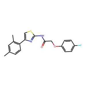 N-[4-(2,4-dimethylphenyl)-1,3-thiazol-2-yl]-2-(4-fluorophenoxy)acetamide structure