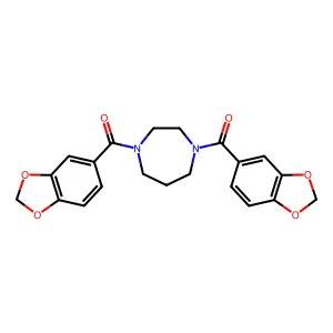 1,4-bis(1,3-benzodioxol-5-ylcarbonyl)-1,4-diazepane structure