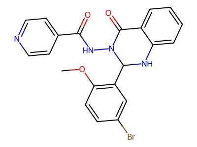 N-(2-(5-bromo-2-methoxyphenyl)-4-oxo-1,4-dihydro-3(2H)-quinazolinyl)isonicotinamide structure