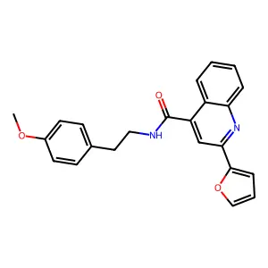 2-(furan-2-yl)-N-[2-(4-methoxyphenyl)ethyl]quinoline-4-carboxamide structure