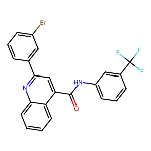 2-(3-bromophenyl)-N-[3-(trifluoromethyl)phenyl]quinoline-4-carboxamide structure