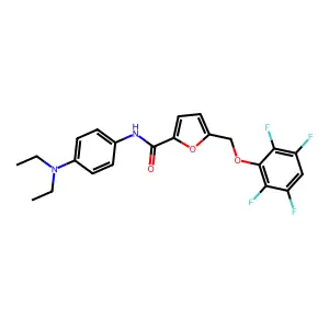 N-[4-(diethylamino)phenyl]-5-[(2,3,5,6-tetrafluorophenoxy)methyl]furan-2-carboxamide structure