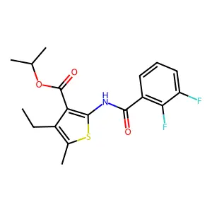 Isopropyl 2-[(2,3-difluorobenzoyl)amino]-4-ethyl-5-methyl-3-thiophenecarboxylate structure