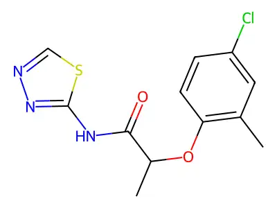 2-(4-chloro-2-methylphenoxy)-N-(1,3,4-thiadiazol-2-yl)propanamide structure