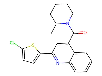 [2-(5-Chlorothiophen-2-yl)quinolin-4-yl](2-methylpiperidin-1-yl)methanone structure