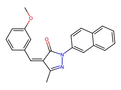 (4Z)-4-[(3-methoxyphenyl)methylidene]-5-methyl-2-naphthalen-2-ylpyrazol-3-one structure