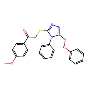 1-(4-methoxyphenyl)-2-{[5-(phenoxymethyl)-4-phenyl-4H-1,2,4-triazol-3-yl]sulfanyl}ethanone structure