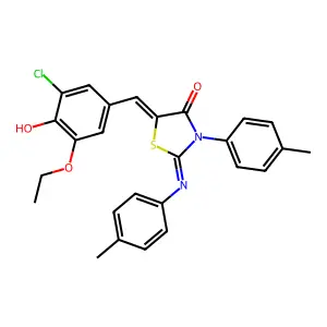 5-(3-chloro-5-ethoxy-4-hydroxybenzylidene)-3-(4-methylphenyl)-2-[(4-methylphenyl)imino]-1,3-thiazolidin-4-one structure