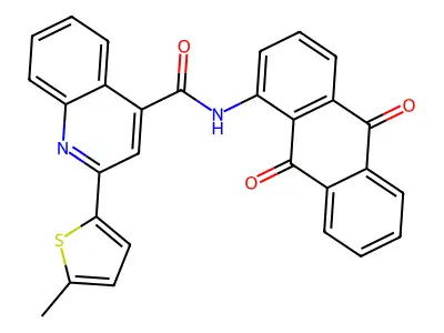 N-(9,10-dioxoanthracen-1-yl)-2-(5-methylthiophen-2-yl)quinoline-4-carboxamide structure