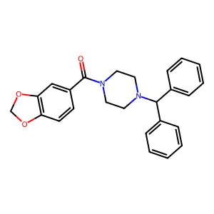 (4-Benzhydrylpiperazin-1-yl)-(1,3-benzodioxol-5-yl)methanone structure