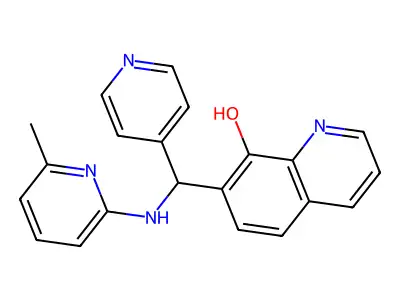 7-[[(6-Methylpyridin-2-yl)amino]-pyridin-4-ylmethyl]quinolin-8-ol structure