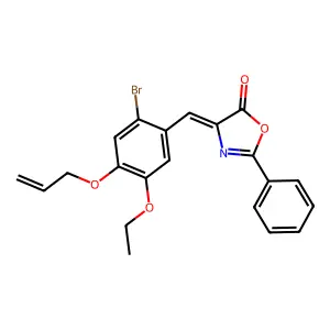 (4Z)-4-[(2-bromo-5-ethoxy-4-prop-2-enoxyphenyl)methylidene]-2-phenyl-1,3-oxazol-5-one structure