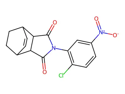 2-(2-chloro-5-nitrophenyl)-3a,4,7,7a-tetrahydro-1H-4,7-ethanoisoindole-1,3(2H)-dione structure
