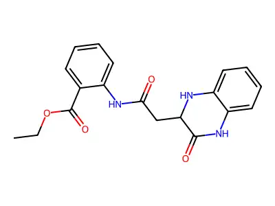 Ethyl 2-[2-(3-oxo-1,2,4-trihydroquinoxalin-2-yl)acetylamino]benzoate structure