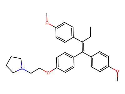 1-(2-(4-(1,2-Bis(4-methoxyphenyl)-1-butenyl)phenoxy)ethyl)pyrrolidine structure