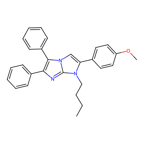 1-butyl-2-(4-methoxyphenyl)-5,6-diphenyl-1H-imidazo[1,2-a]imidazole structure