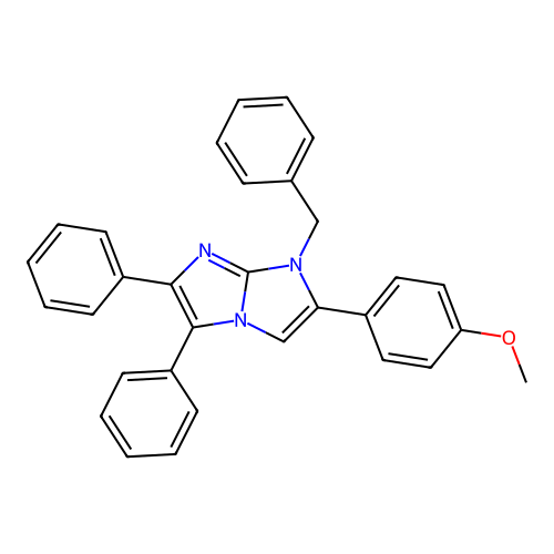 1-benzyl-2-(4-methoxyphenyl)-5,6-diphenyl-1H-imidazo[1,2-a]imidazole structure