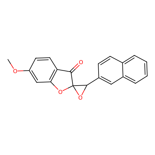 Spiro[benzofuran-2(3H),2'-oxiran]-3-one, 6-methoxy-3'-(2-naphthalenyl)- structure