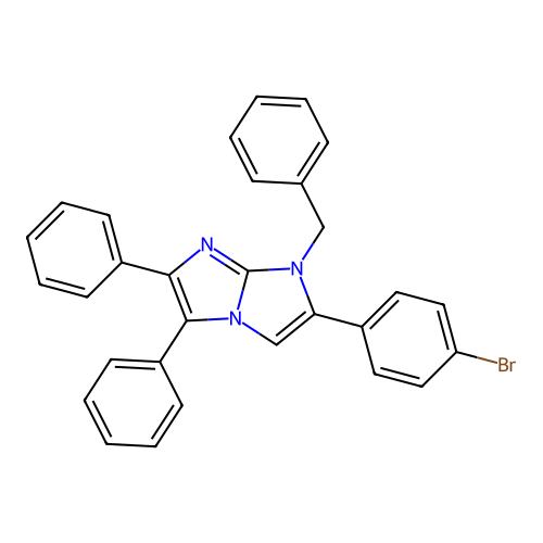 1-benzyl-2-(4-bromophenyl)-5,6-diphenyl-1H-imidazo[1,2-a]imidazole structure