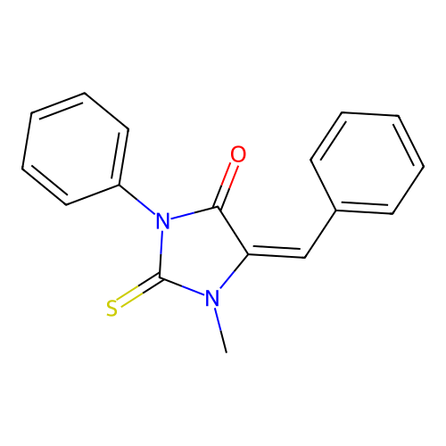 5-Benzylidene-1-methyl-3-phenyl-2-sulfanylideneimidazolidin-4-one structure