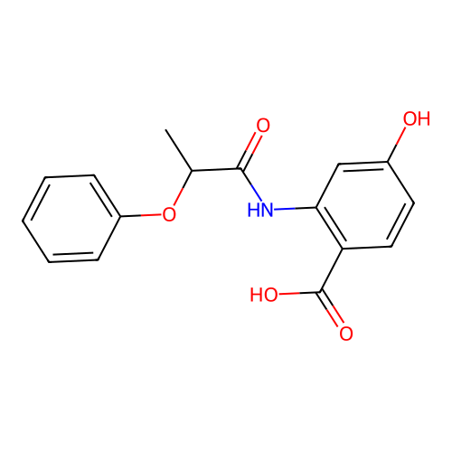 4-Hydroxy-2-[(2-phenoxypropanoyl)amino]benzoic acid structure