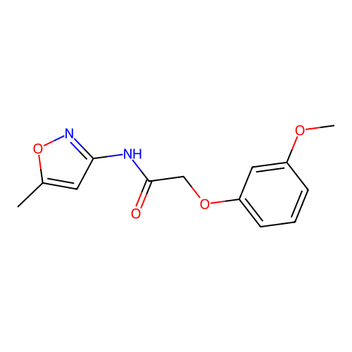2-(3-methoxyphenoxy)-N-(5-methyl-3-isoxazolyl)acetamide structure