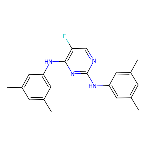 N,N'-bis(3,5-dimethylphenyl)-5-fluoropyrimidine-2,4-diamine structure
