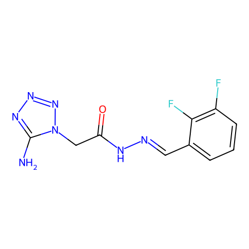 2-(5-amino-1H-tetraazol-1-yl)-N'-(2,3-difluorobenzylidene)acetohydrazide structure