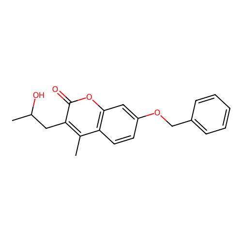7-(benzyloxy)-3-(2-hydroxypropyl)-4-methyl-2H-chromen-2-one structure