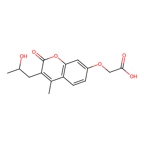 {[3-(2-hydroxypropyl)-4-methyl-2-oxo-2H-chromen-7-yl]oxy}acetic acid structure
