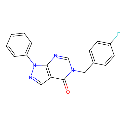 5-[(4-Fluorophenyl)methyl]-1-phenylpyrazolo[3,4-d]pyrimidin-4-one structure