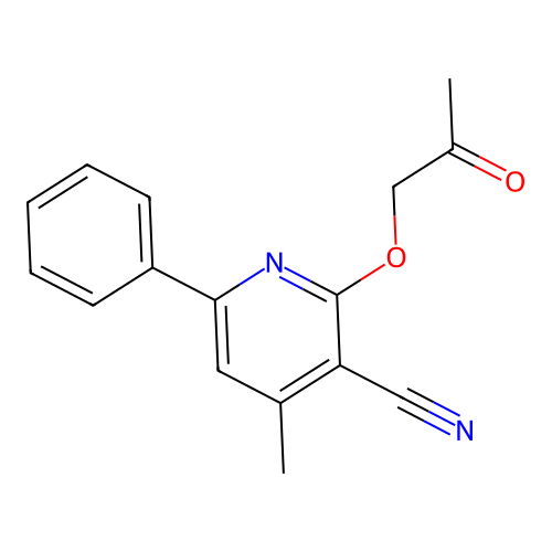 4-Methyl-2-(2-oxopropoxy)-6-phenylnicotinonitrile structure