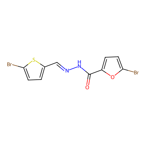 5-bromo-N'-[(E)-(5-bromothiophen-2-yl)methylidene]furan-2-carbohydrazide structure