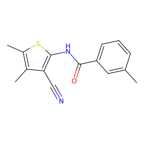 N-(3-cyano-4,5-dimethylthiophen-2-yl)-3-methylbenzamide structure