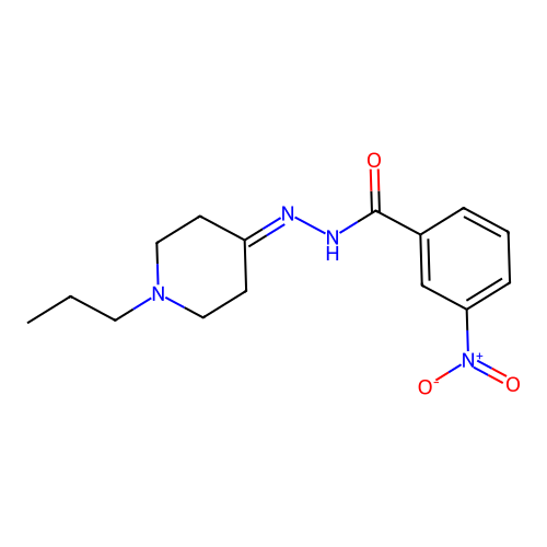 3-nitro-N'-(1-propyl-4-piperidinylidene)benzohydrazide structure