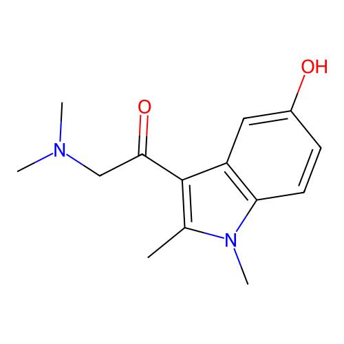 2-(dimethylamino)-1-(5-hydroxy-1,2-dimethyl-1H-indol-3-yl)ethanone structure