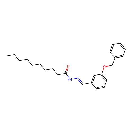 N-[(3-phenylmethoxyphenyl)methylideneamino]decanamide structure