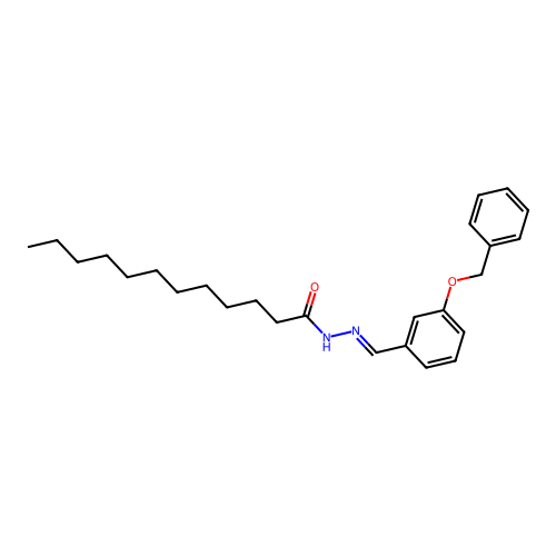 N-[(3-phenylmethoxyphenyl)methylideneamino]dodecanamide structure