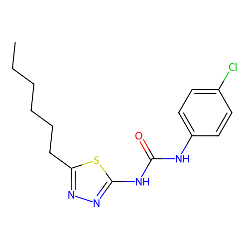 1-(4-Chlorophenyl)-3-(5-hexyl-1,3,4-thiadiazol-2-yl)urea structure