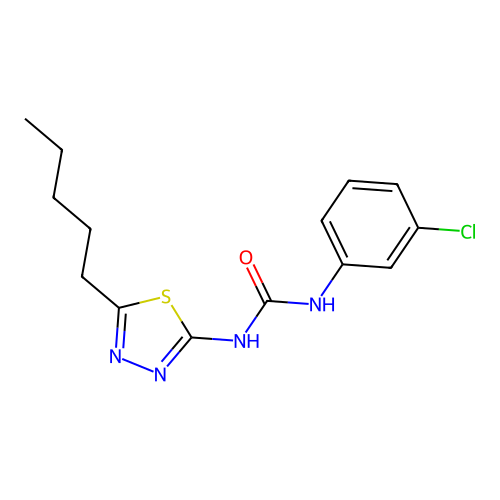 1-(3-Chlorophenyl)-3-(5-pentyl-1,3,4-thiadiazol-2-yl)urea structure