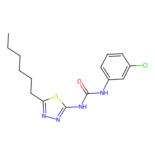 1-(3-Chlorophenyl)-3-(5-hexyl-1,3,4-thiadiazol-2-yl)urea structure