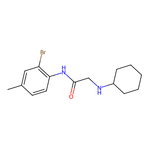 N-(2-bromo-4-methylphenyl)-2-(cyclohexylamino)acetamide structure