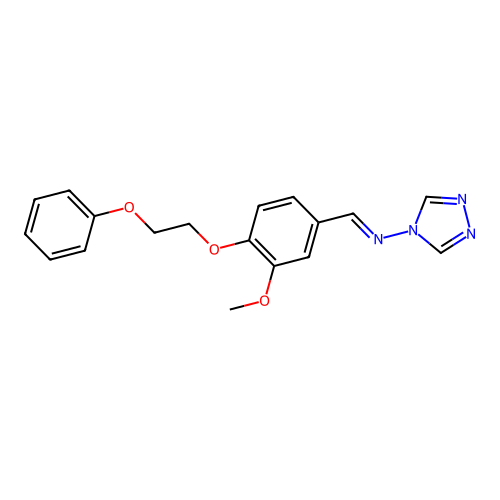 N-{(E)-[3-methoxy-4-(2-phenoxyethoxy)phenyl]methylidene}-4H-1,2,4-triazol-4-amine structure