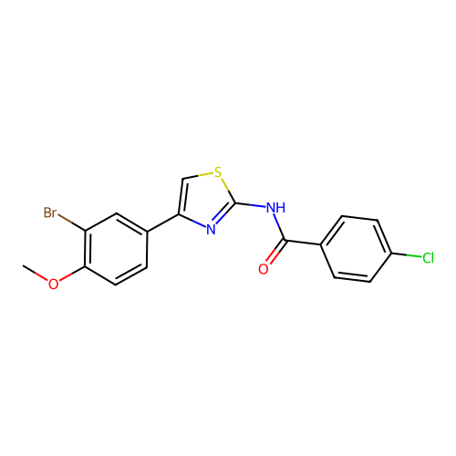 N-[4-(3-bromo-4-methoxyphenyl)-1,3-thiazol-2-yl]-4-chlorobenzamide structure