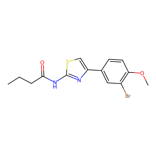 N-[4-(3-bromo-4-methoxyphenyl)-1,3-thiazol-2-yl]butanamide structure