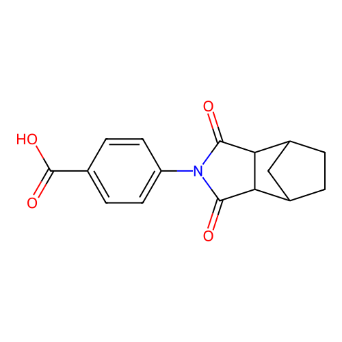 4-(1,3-dioxooctahydro-2H-4,7-methanoisoindol-2-yl)benzoic acid structure