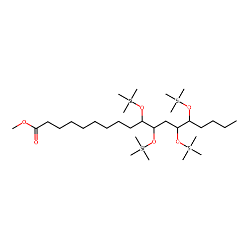Octadecanoic acid, 10,11,13,14-tetrakis[(trimethylsilyl)oxy]-, methyl ester structure