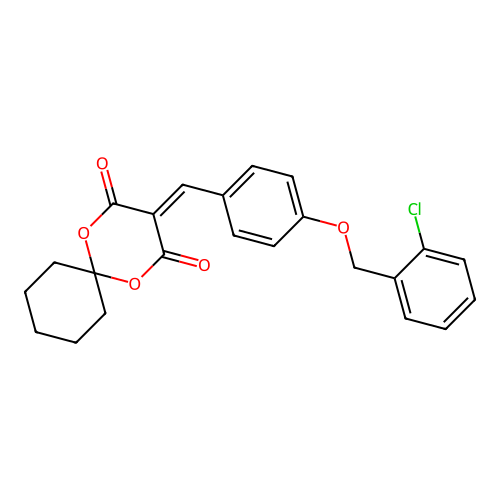 3-(4-((2-Chlorobenzyl)oxy)benzylidene)-1,5-dioxaspiro[5.5]undecane-2,4-dione structure